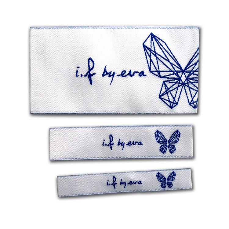 2022年新款織嘜領標 蝴蝶服裝織標 輔料生產多規(guī)格嘜頭織標批發(fā)